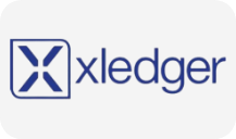 Logo for Xledger, indicating integration with ONwork for advanced financial and resource management